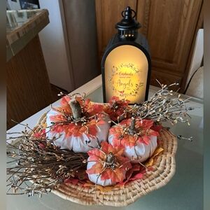 Pretty Pumpkin Decor Basket 15" Across Largest Pumpkin 20" Around